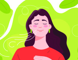 Drawing of a woman breathing peacefully